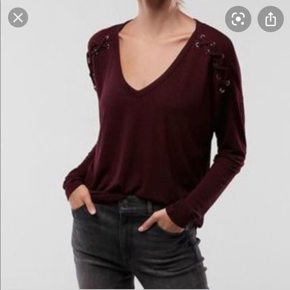 Express Lace-Up Shoulder Top